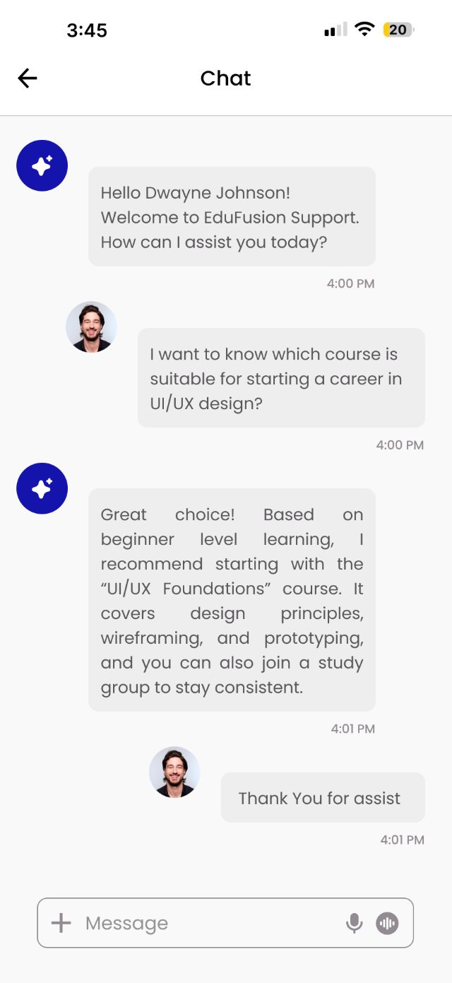 EduFusion — Chat · Conversation