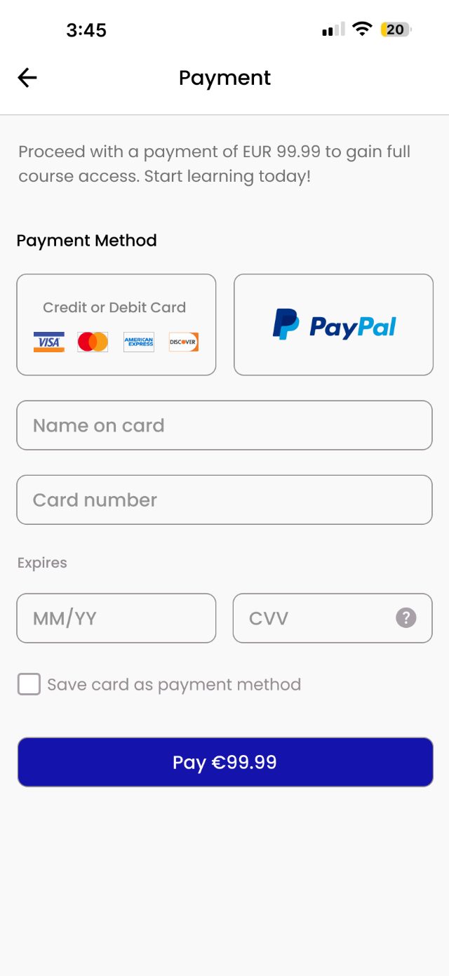 EduFusion — Payment method