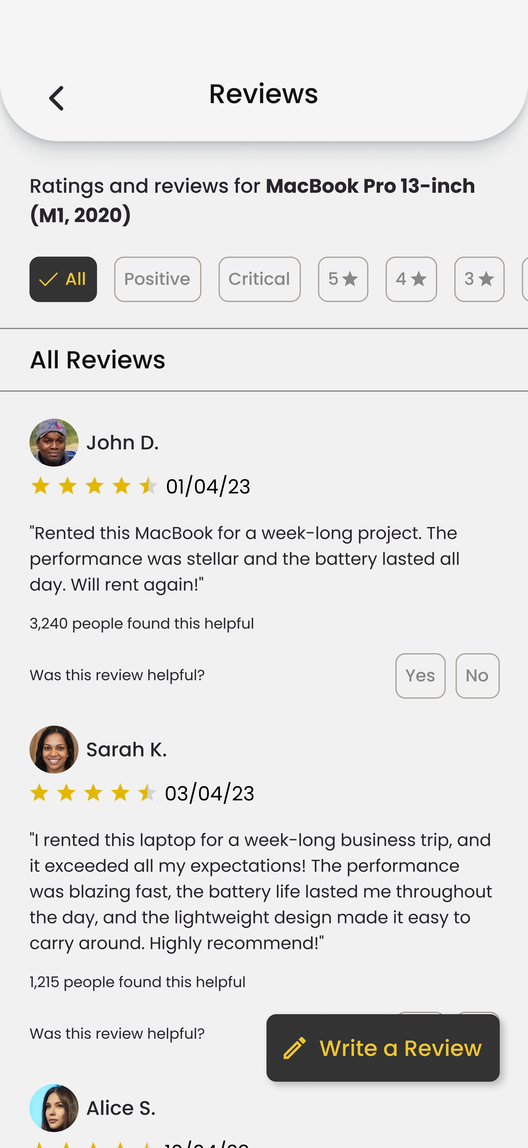 GadgetGo Reviews screen