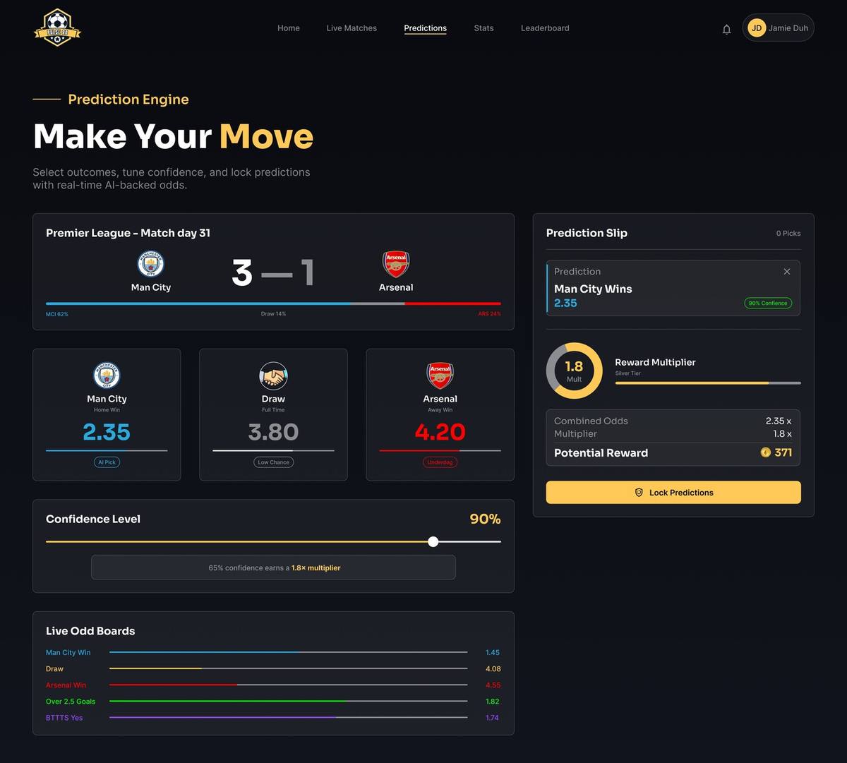 Pulse 90 — Prediction Engine — Make Your Move